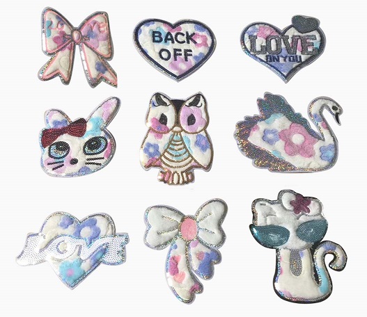 harige patch met pailletten
