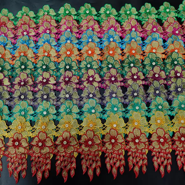 Multi Colour Sequin And Stone Lace Multi Colour Sequin And Stone Lace