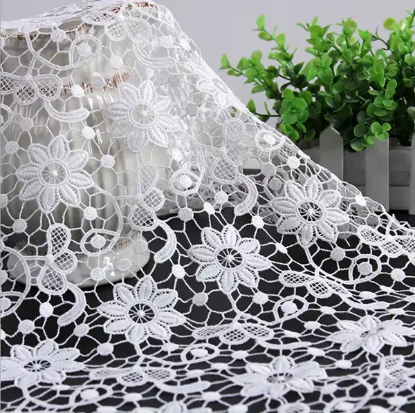 Custom Luxury Heavy Made Embroidery Tulle Beads Lace Mesh Beaded Fabric