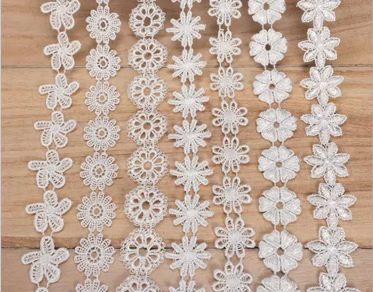 Customized White Milk Silk Embroidery Lace Vintage Chemical Lace For Wedding Dresses Shoes And Other Clothing Accessories