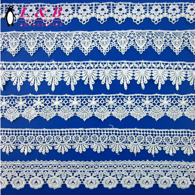 High Quality New Design Cotton Wedding Lace Fabrics/soluble Lace Trimming/Crochet Cotton Cord Embroidered Lace