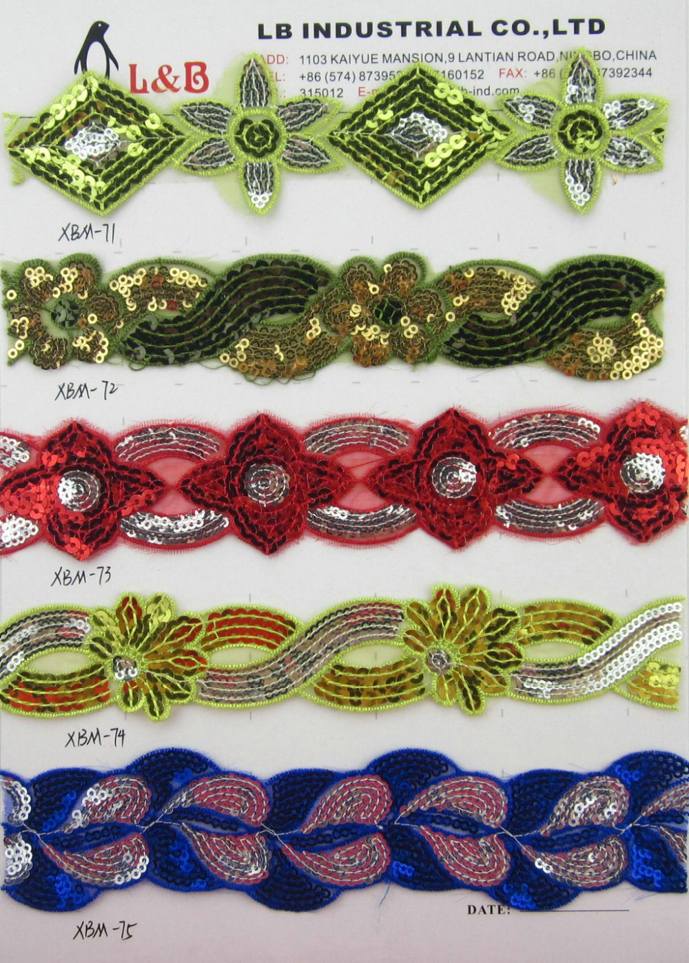 Wholesale Different Width Bling Finish Braid Elastic Sequin Lace Trim