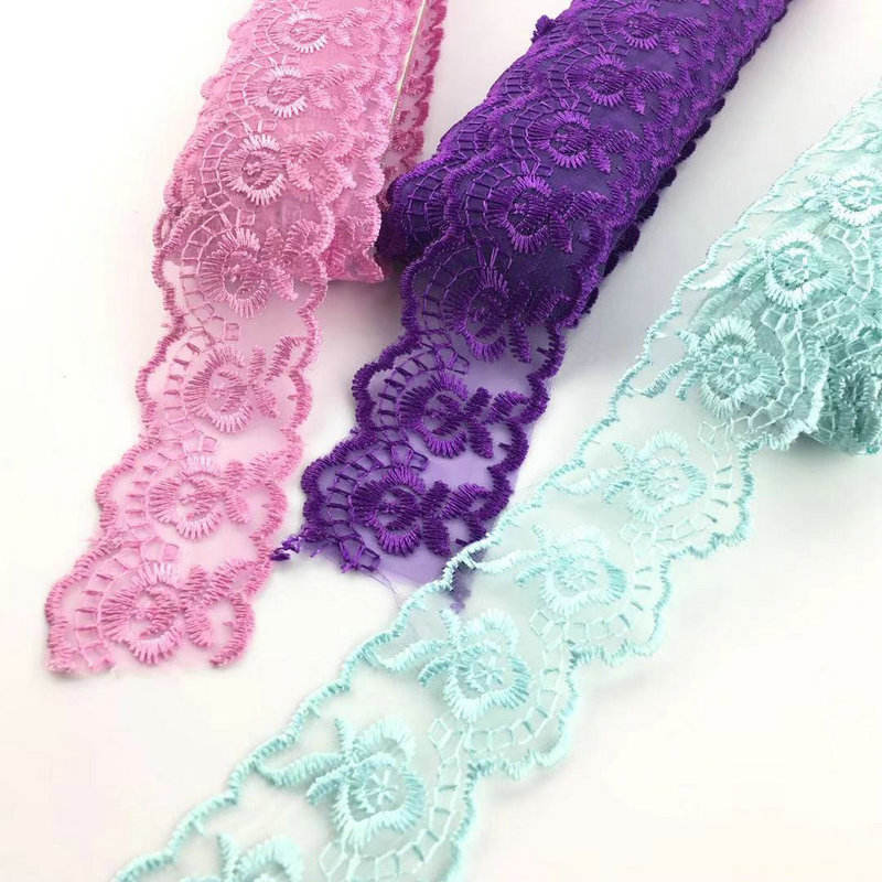 Classic Design Multi Colors Organza kanten trim borduurwerk organza kant groothandel