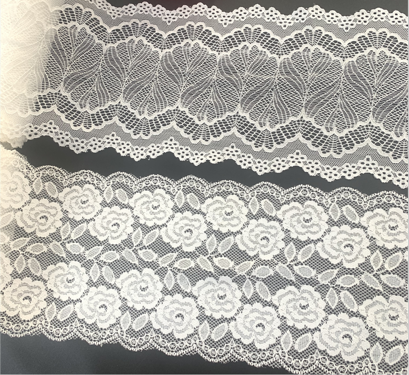 Hot Sale Fancy Nylon Spandex Lace Stretch Lace Trim elastisch kant voor ondergoed en lingerie